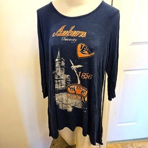 Bejeweled Auburn 3/4 Sleeve Auburn Shirt Sz L P. Michael